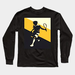 Tennis Serve Silhouette, Sports Graphic Design Long Sleeve T-Shirt